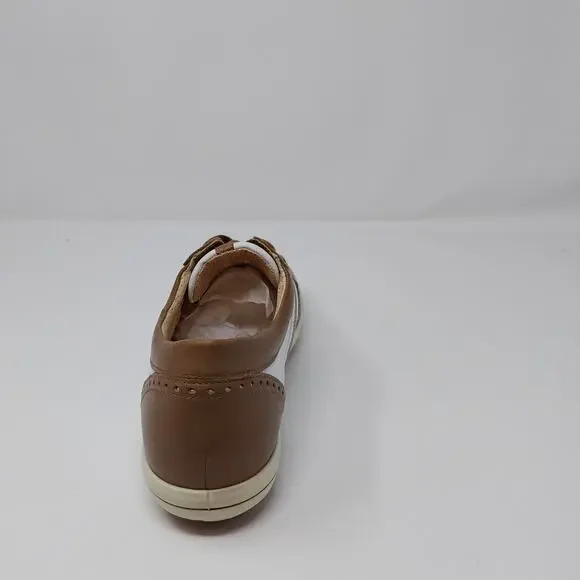 Ecco 40 Size 10.5 Spikeless Womens Golf Shoes Wingtip Brown Leather - Picture 5 of 14